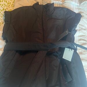 Crescent XS/S puffy vest tie waist black NWT